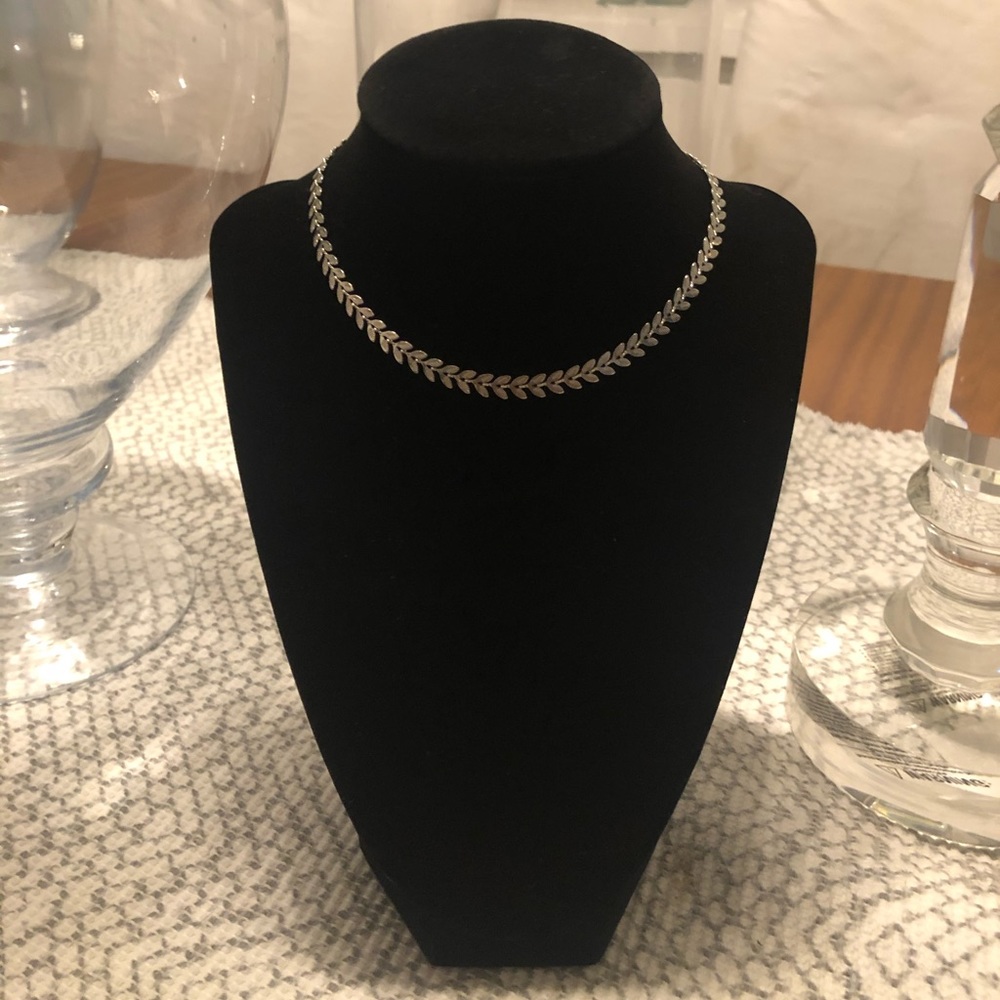 Silver Olive Leaf Necklace choker